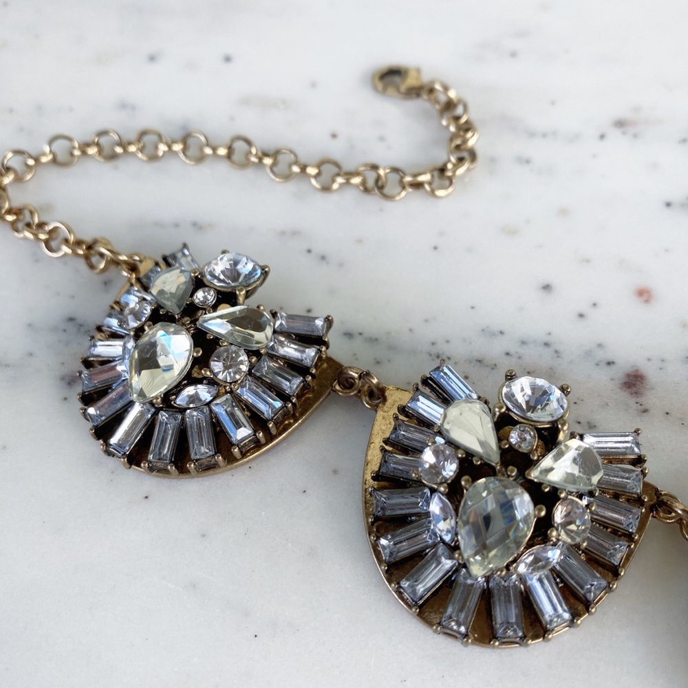 "Tenley" Necklace || Clear Crystal Statement - Picture 7 of 13